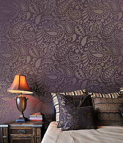 Paisley Allover Stencil Reusable Wall Furniture Fabric Glass Painting Template 10.5 Inch x 10.5 Inch